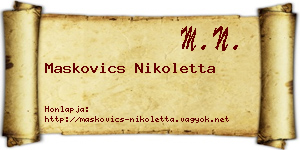 Maskovics Nikoletta névjegykártya